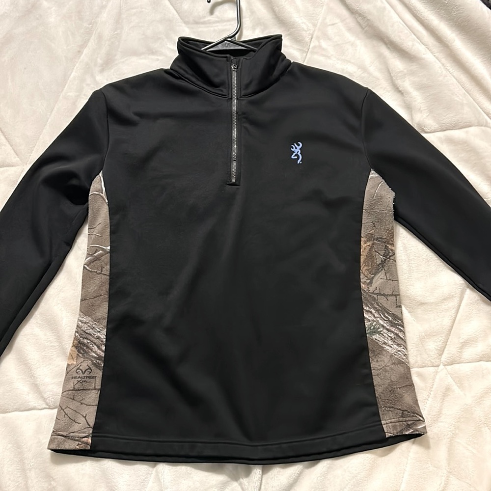 Browning black and camo quarter zip size XL